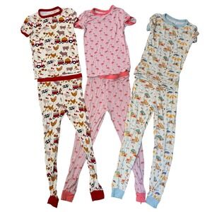 Emerson and Friends Kids Bamboo Pajama Set Bundle Farm Flamingo Beach 6/7T 3pk
